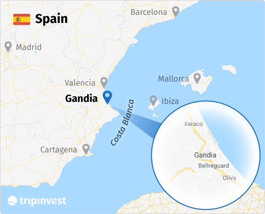 Map of Gandia